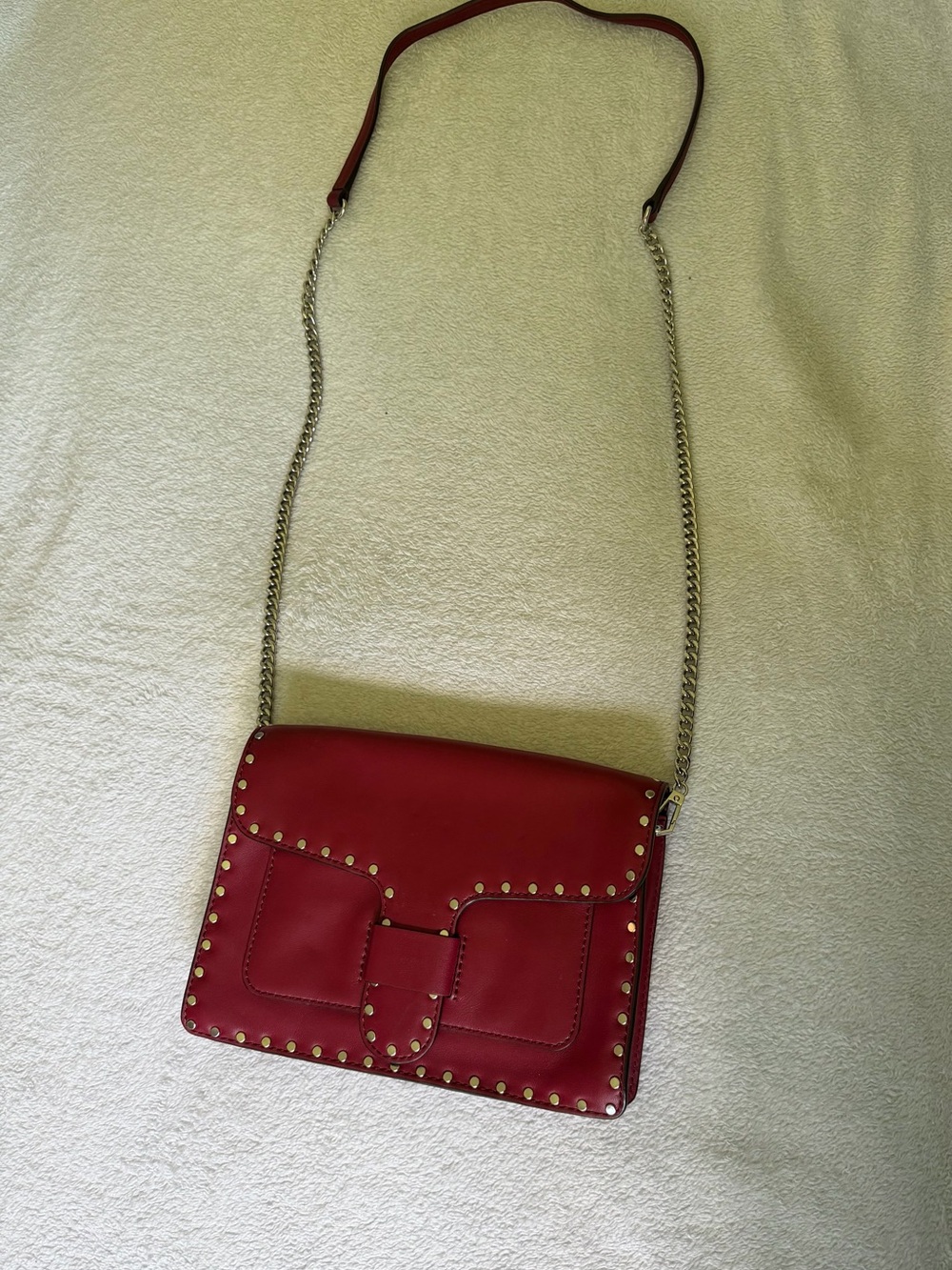 Rebecca Minkoff Red Studded Leather Chain Crossbody